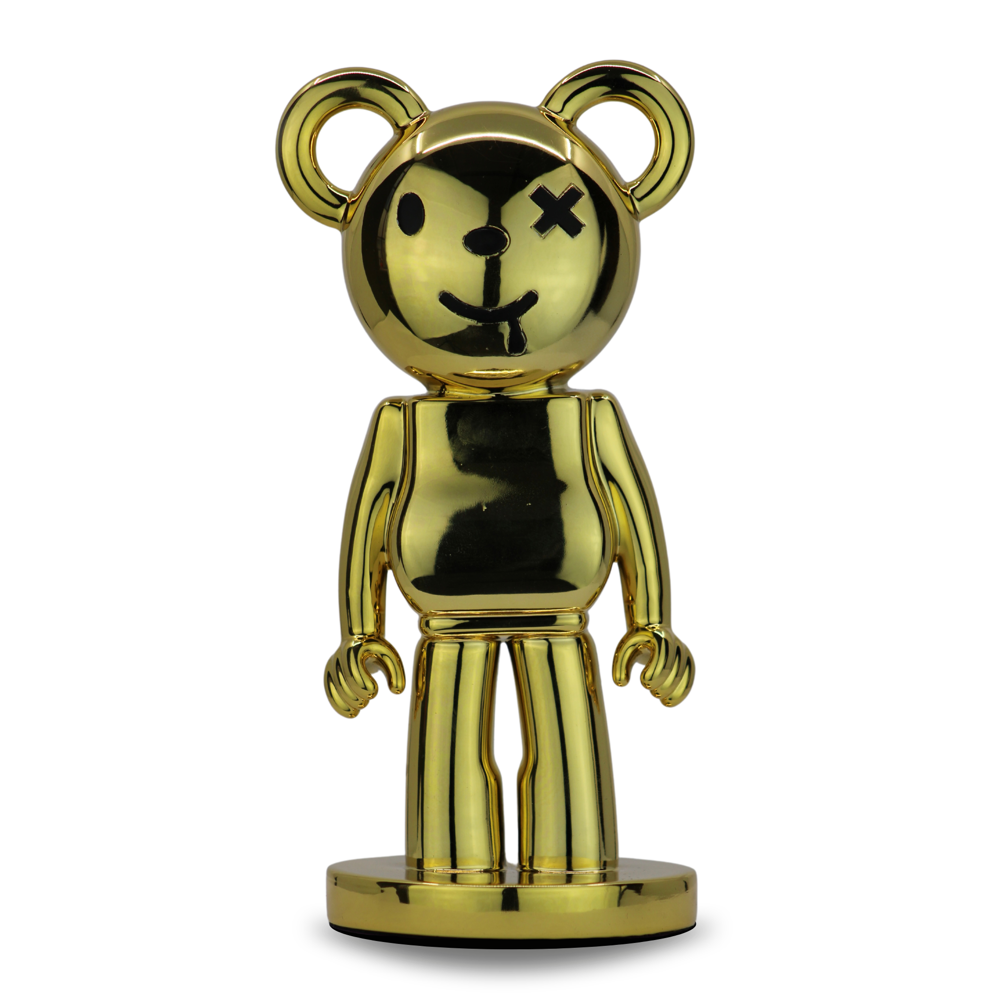 Gold BearMouse handmade sculptural home décor piece with glossy metallic gold finish
