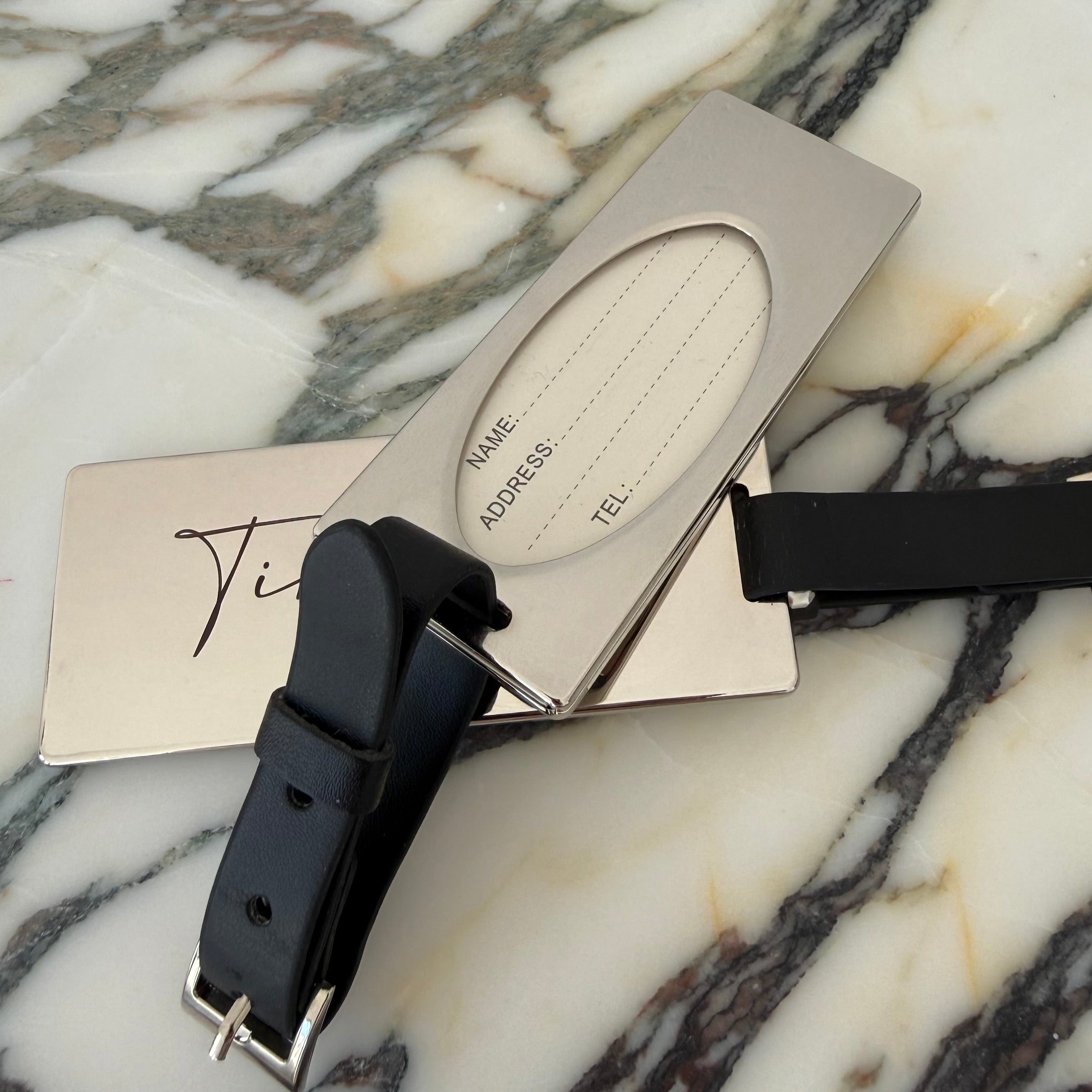 Carry On Pair of Etched Luggage Tags