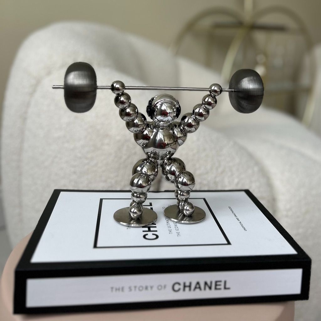 Weightlifter Silver Paperweight