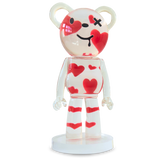 LovedUp BearMouse handmade transparent resin sculptural home décor piece with floating red heart details