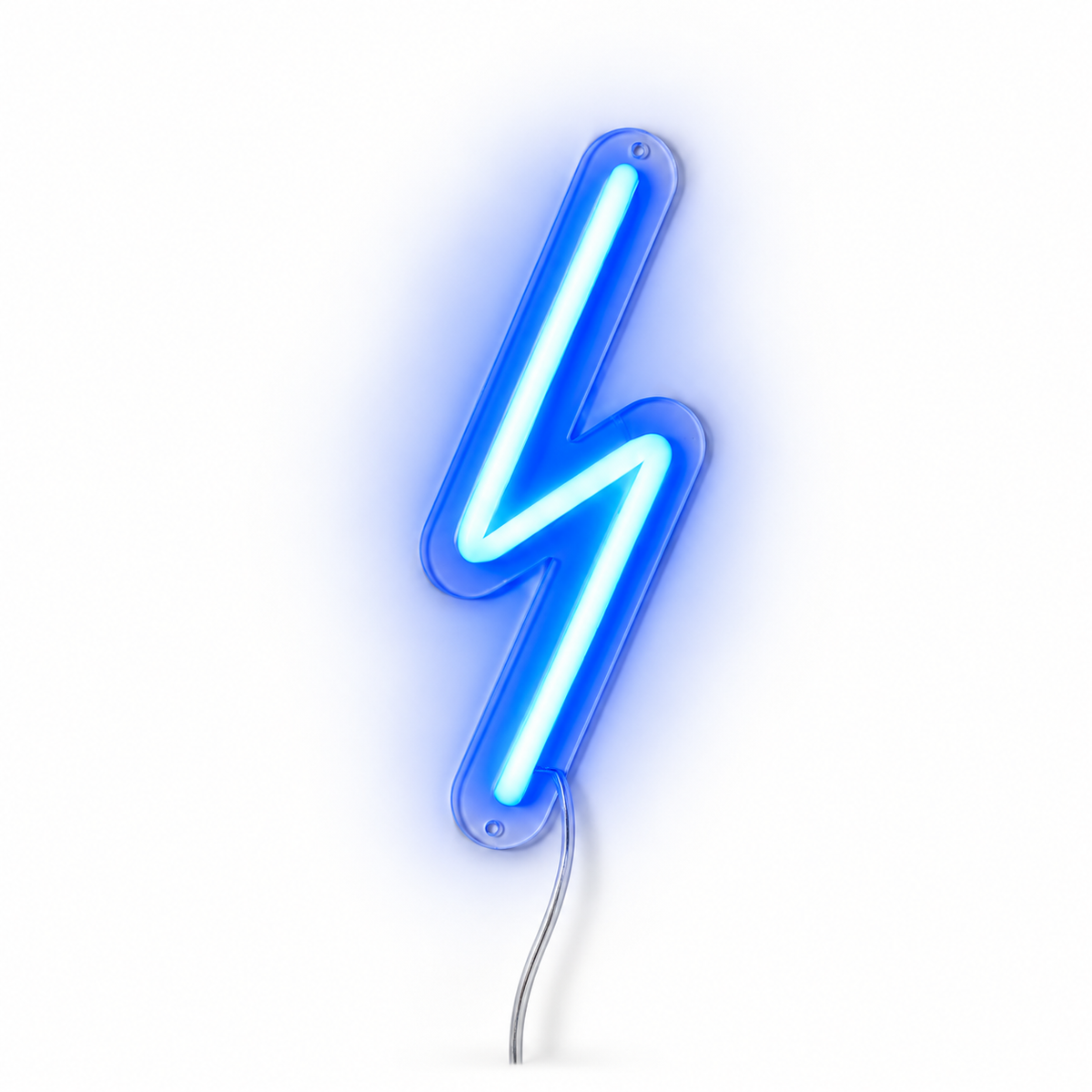 BAG&BONES Mini Bolt blue LED neon lightning-bolt light on a white background