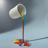 Rainbow Paint Pot decorative object styled for colorful shelf styling