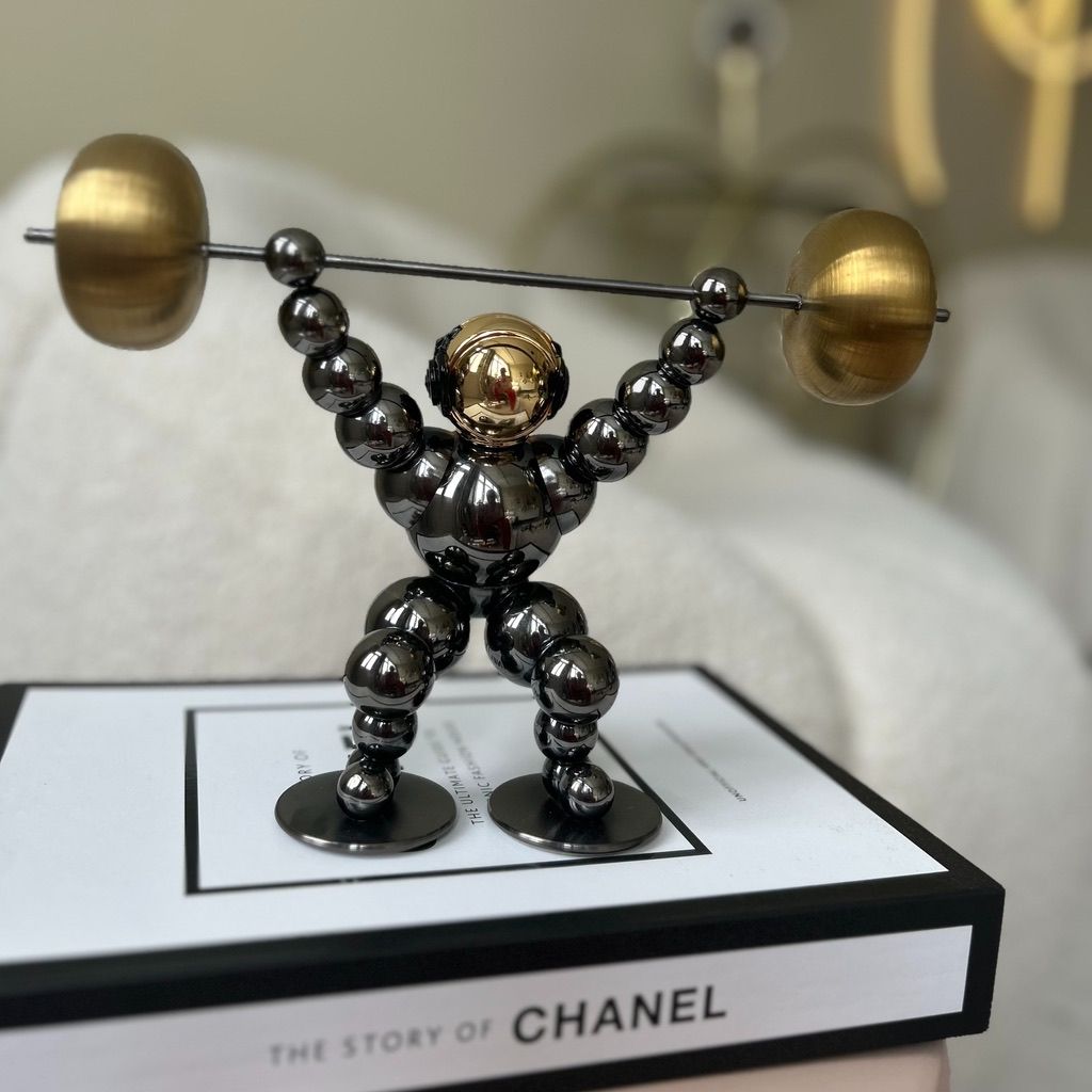 Weightlifter Gold Paperweight