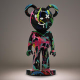 Handmade collectible BearMouse sculpture for colourful shelf styling