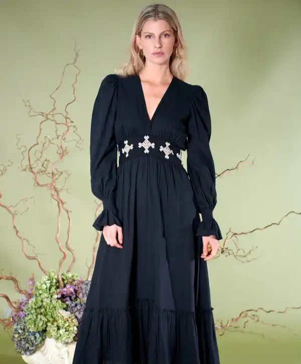Madonna Designer Dress in Midnight Stone