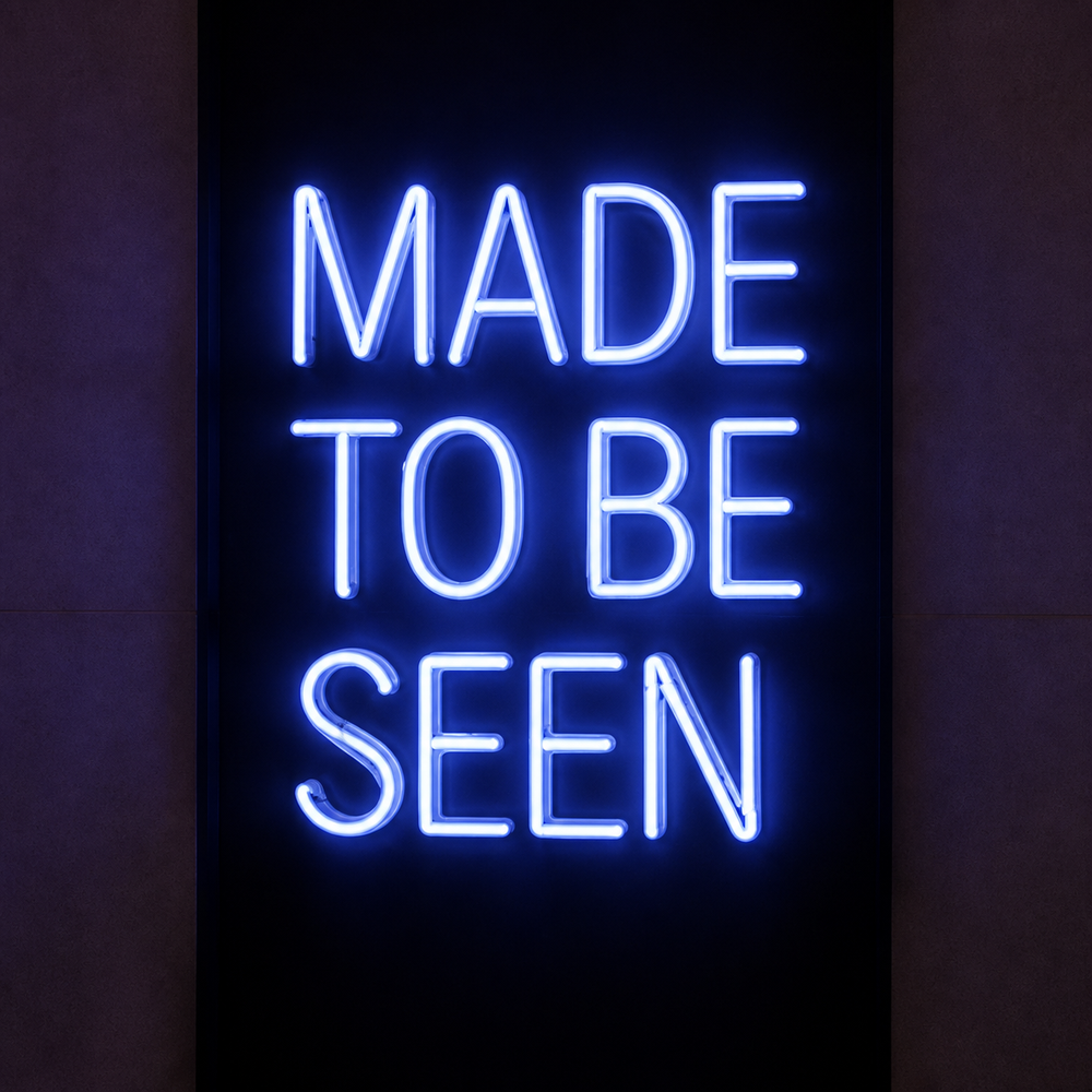 Neon installation at an exhibition stand