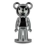 Silver BearMouse handmade sculptural home décor piece with glossy metallic finish