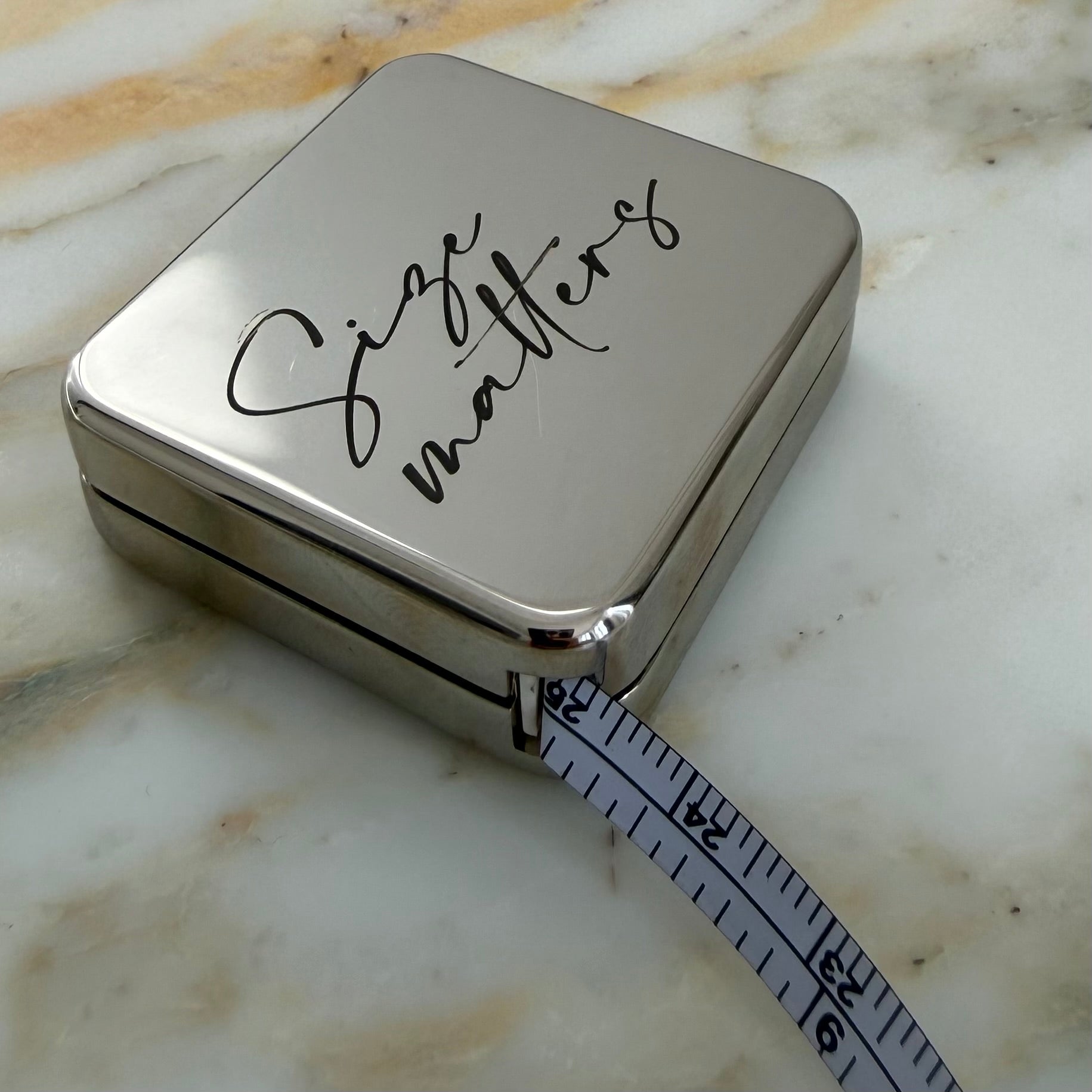 Size matters Etched Compact Tape Measure