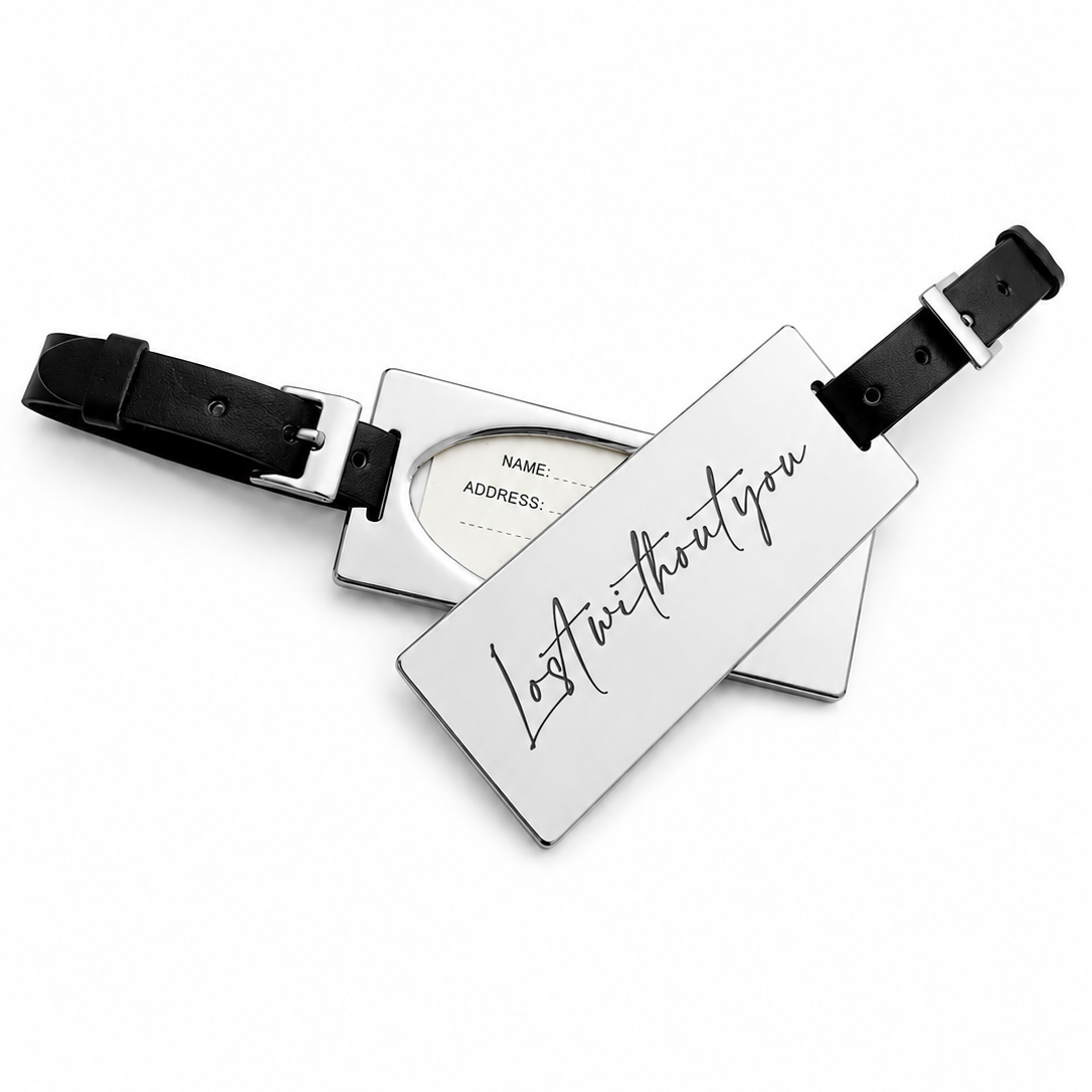 Carry On Pair of Etched Luggage Tags