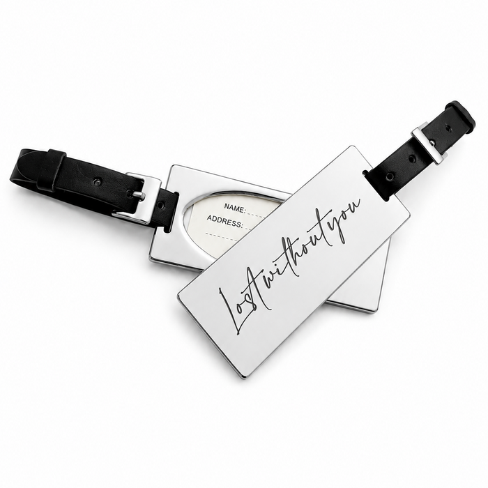 Carry On Pair of Etched Luggage Tags