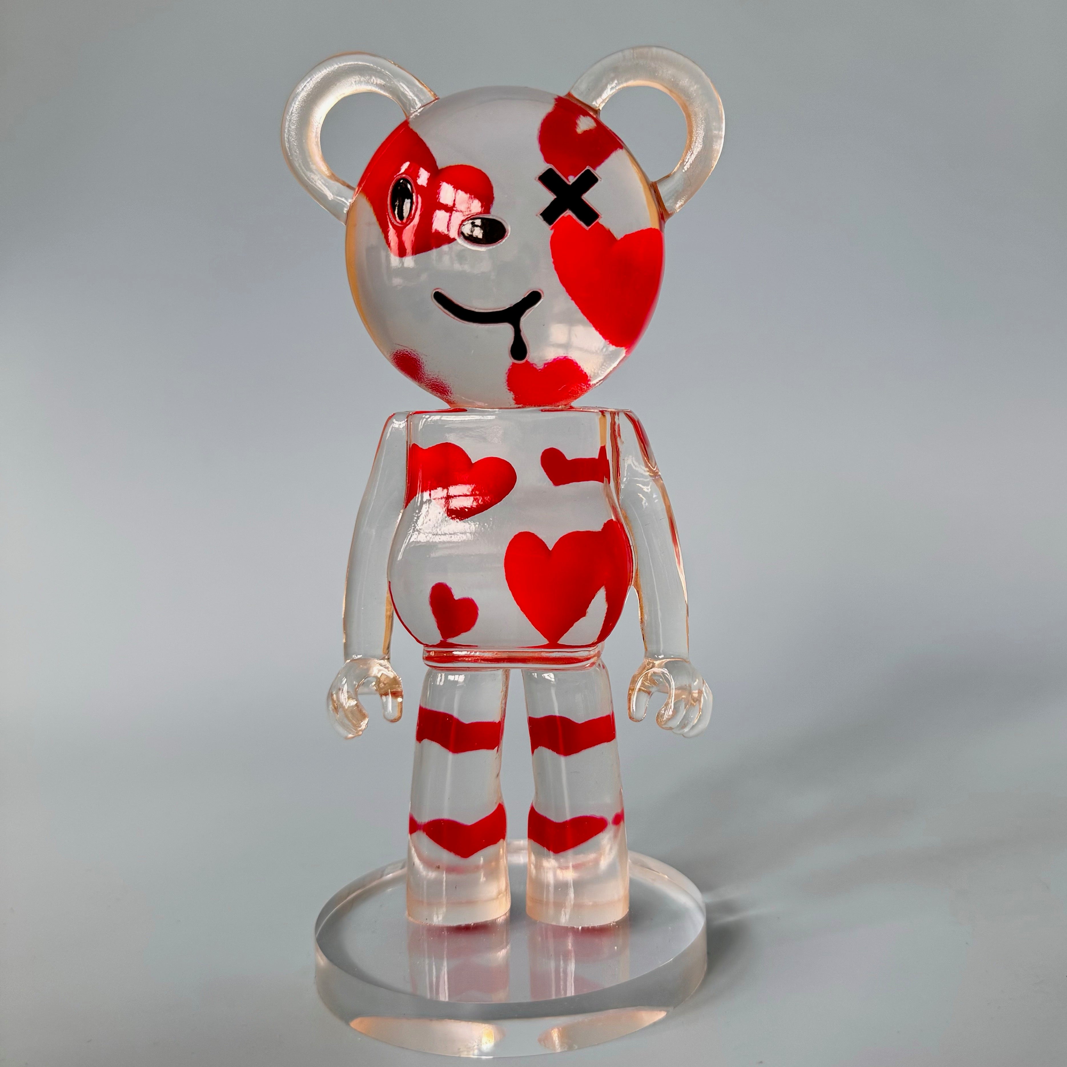 Handmade collectible BearMouse sculpture for playful shelf styling