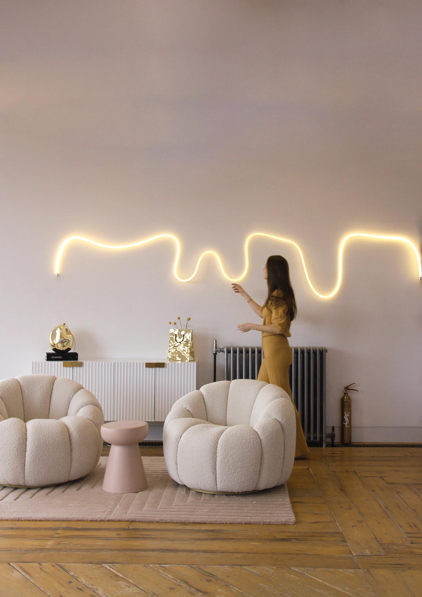 5m Ocean Rope Light decorative wall light wrapped in yarn made from recycled ocean plastic waste