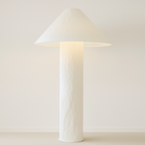 Paper Solas Floor Light sculptural off-white paper floor lamp with warm white ambient light