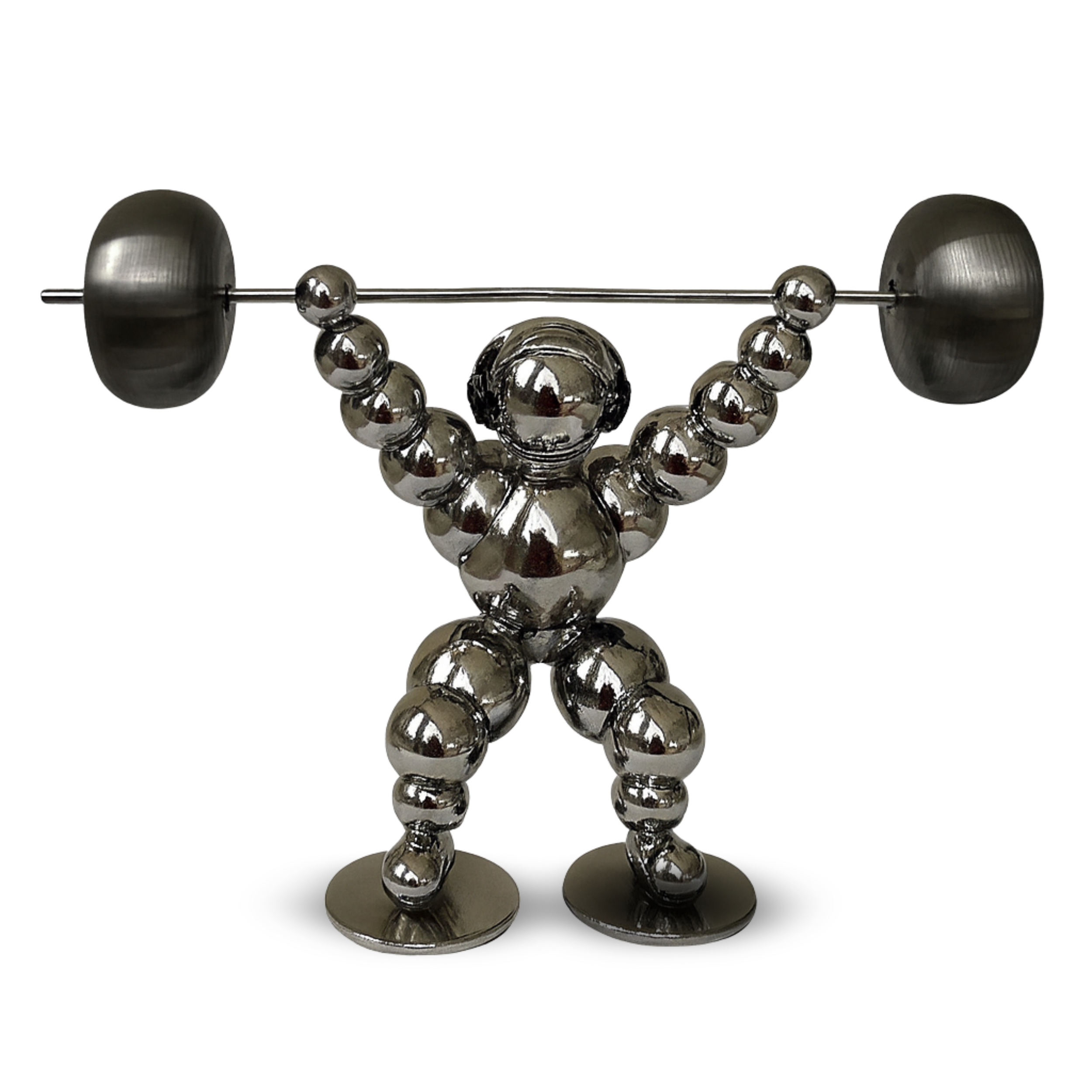 Weightlifter Silver Paperweight