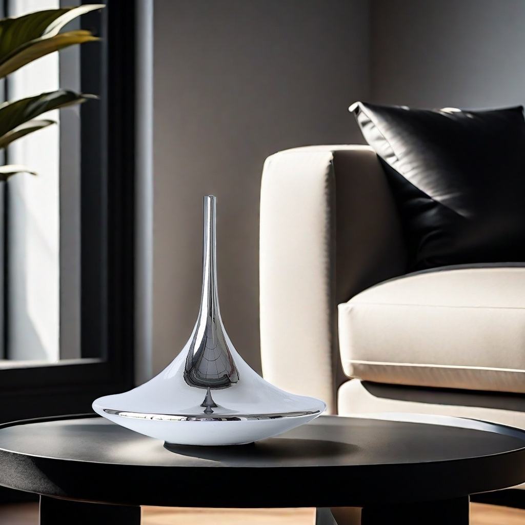 Teardrop sculptural object by BAG&BONES featuring a mirror-polished stainless steel finish and elegant contemporary form.