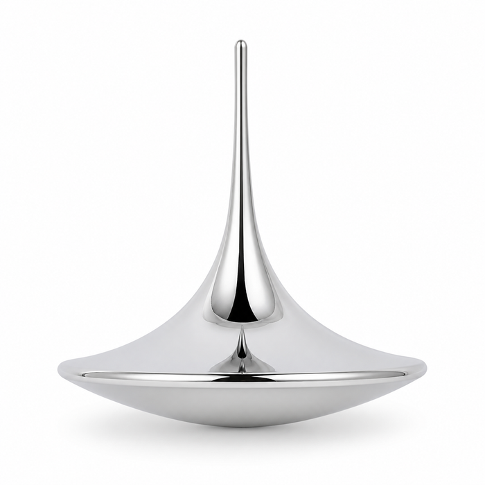 Teardrop sculptural object by BAG&BONES featuring a polished stainless steel finish and sculptural silhouette on a white background.