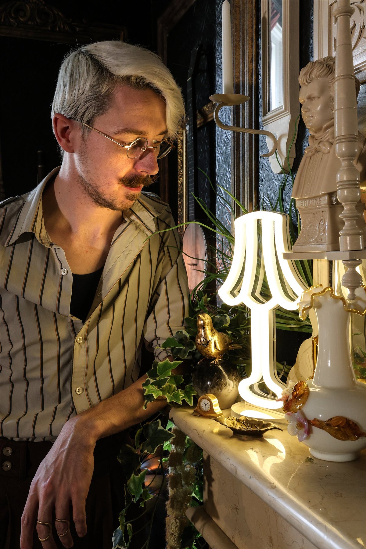 Detail of the Daniel Bland and BAG&BONES LED neon lamp collaboration