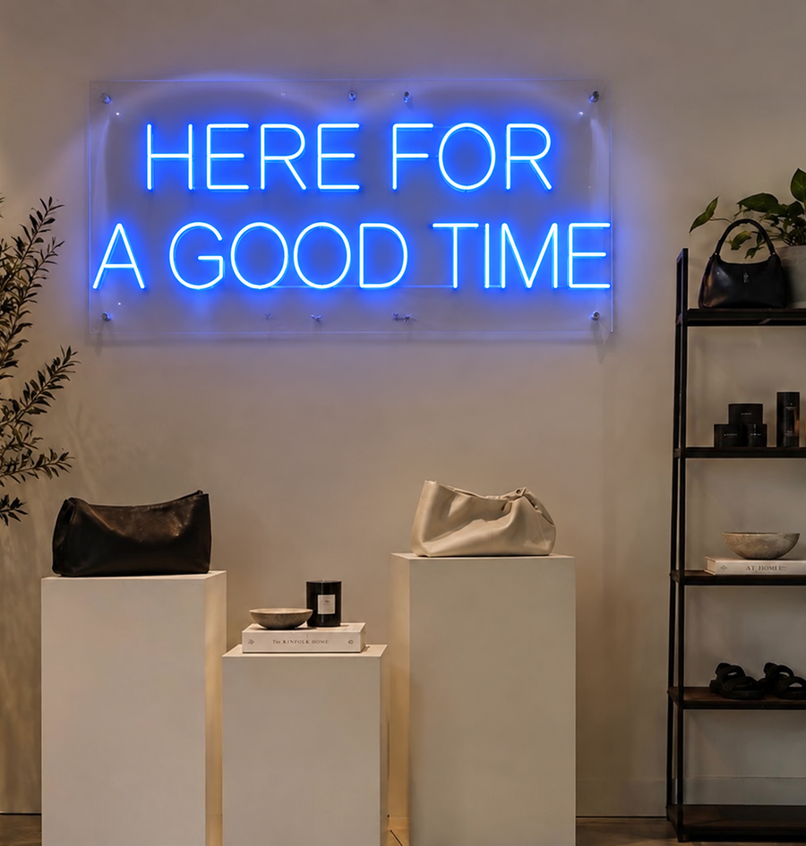 Temporary retail pop-up with bespoke neon lighting