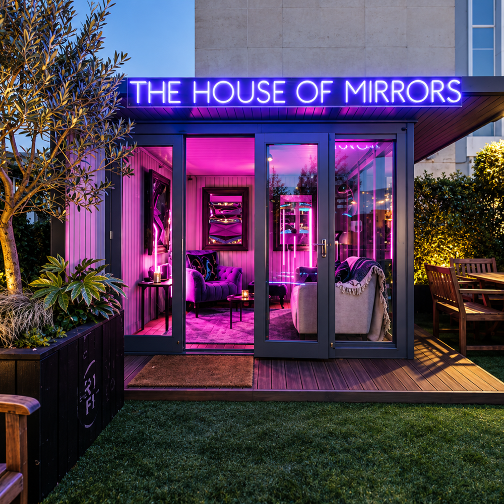 House of Mirrors illuminated lounge entrance