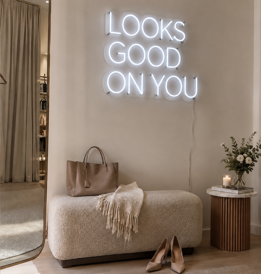 Bespoke neon detail in a customer-facing interior