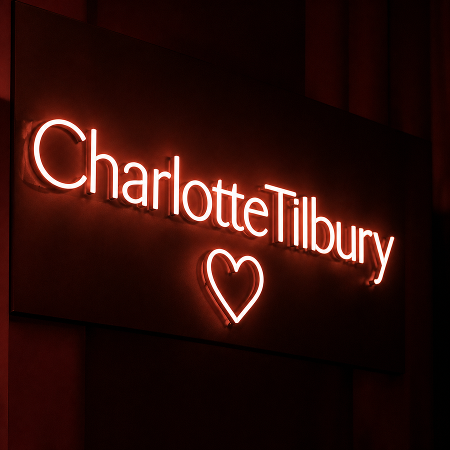 Bespoke brand lettering translated into LED neon