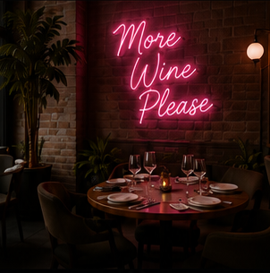 Bespoke neon sign in a hospitality interior