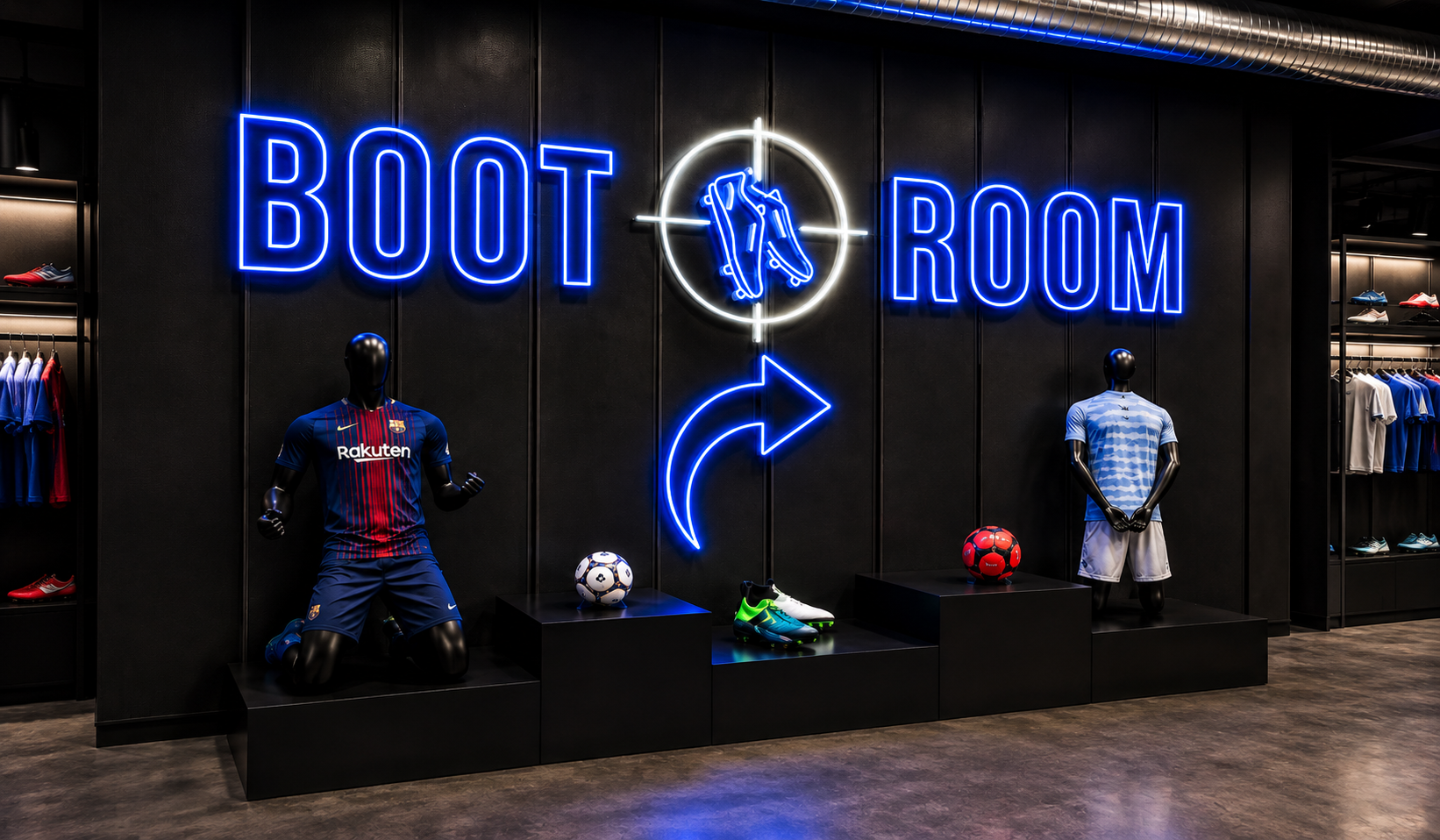 Lifestyle Sports flagship store Boot Room featuring a five-metre bespoke neon installation